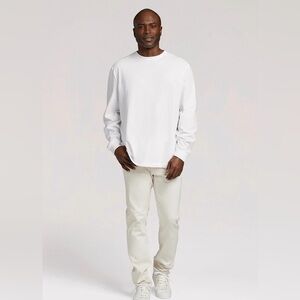 NUUDS Men’s Long Sleeve Boxy Tee in White, sz MD